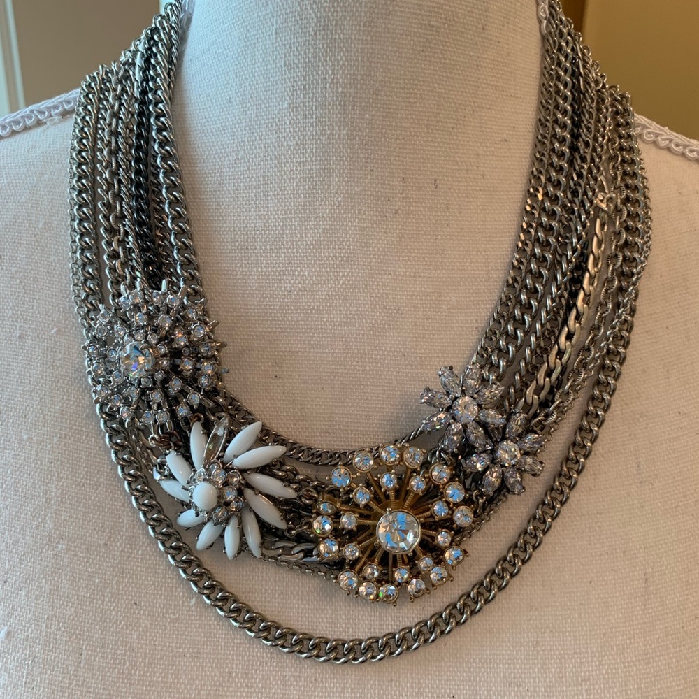 Stella & Dot mixed link statement necklace